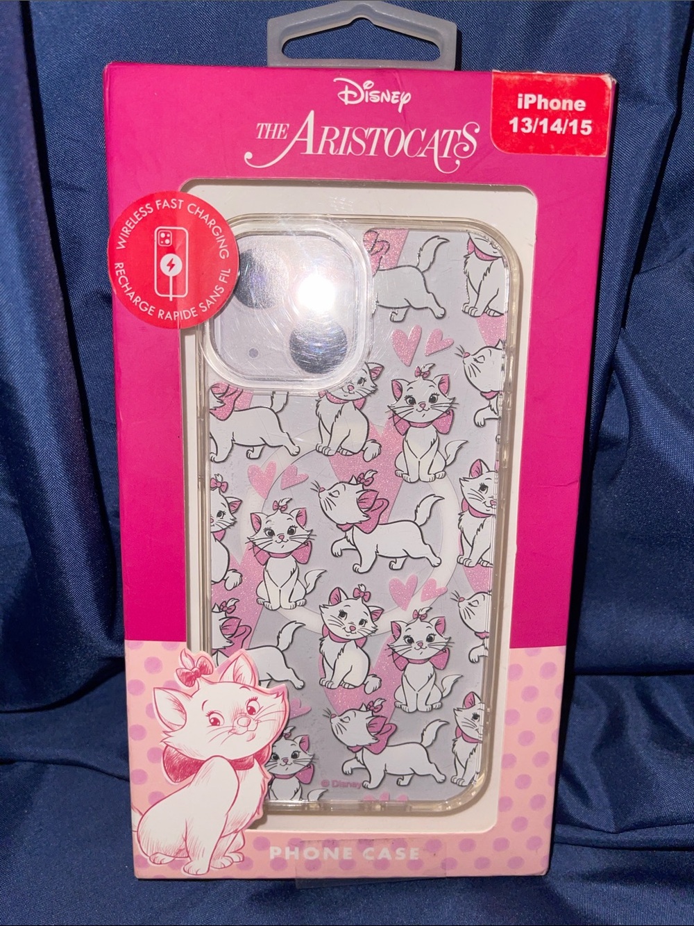 Disney The Aristocats Marie Pink and White iPhone Case (13/14/15)